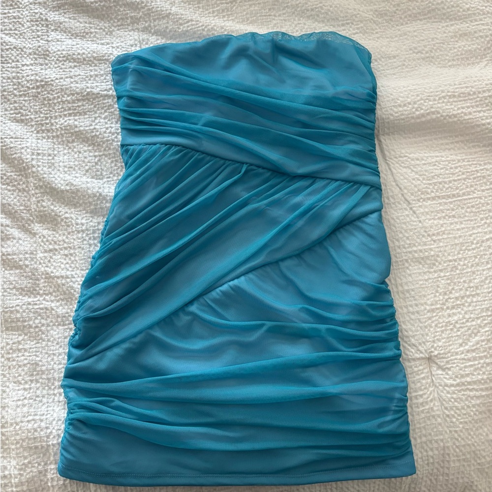Blue Strapless Dress